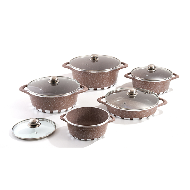 Juego de ollas de aluminio Spark de 10 piezas