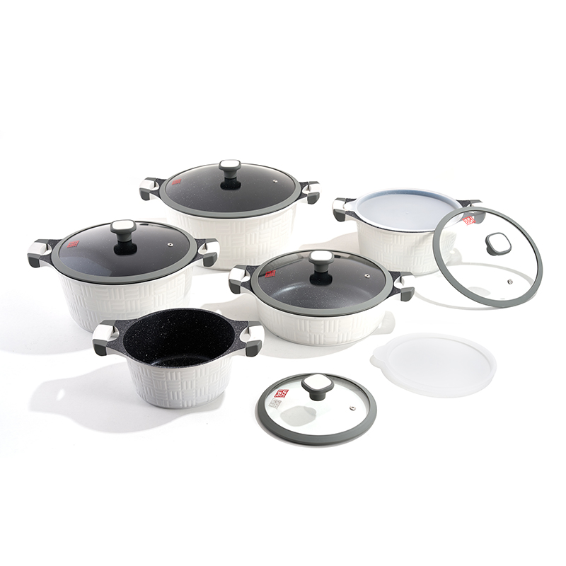 Juego de ollas de aluminio WovenCove de 10 piezas