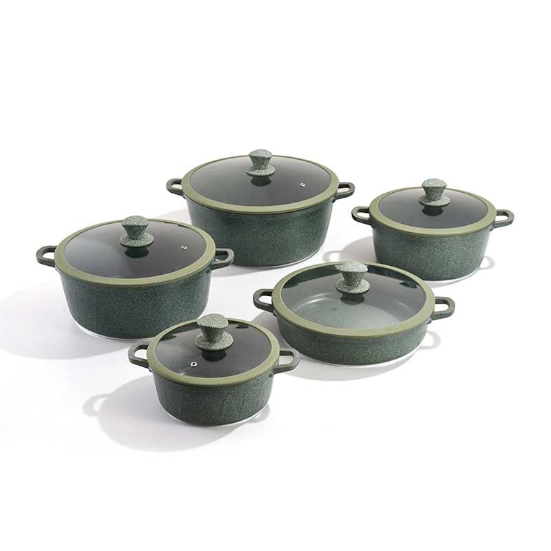 Juego de 10 ollas de aluminio GranitoJade