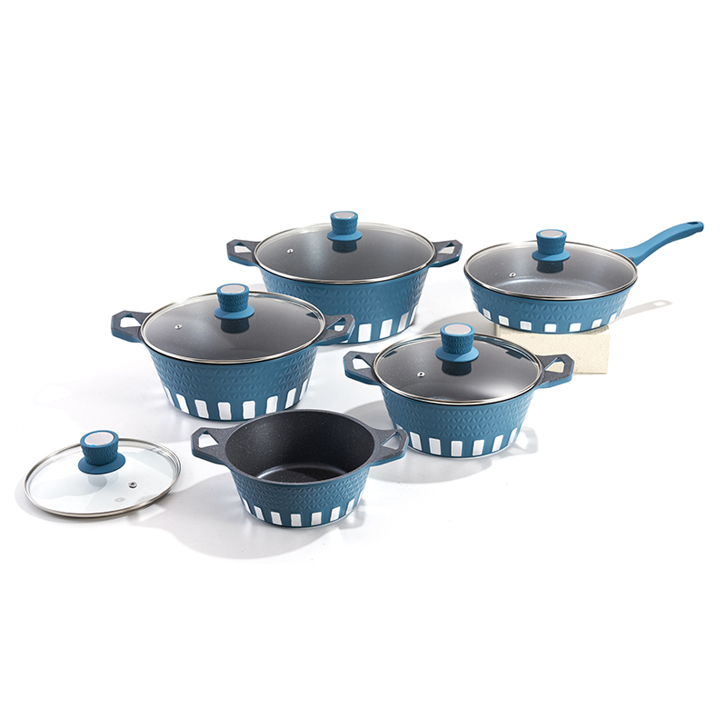 Juego de utensilios de cocina de aluminio DiamanteÍndigo de 10 piezas
