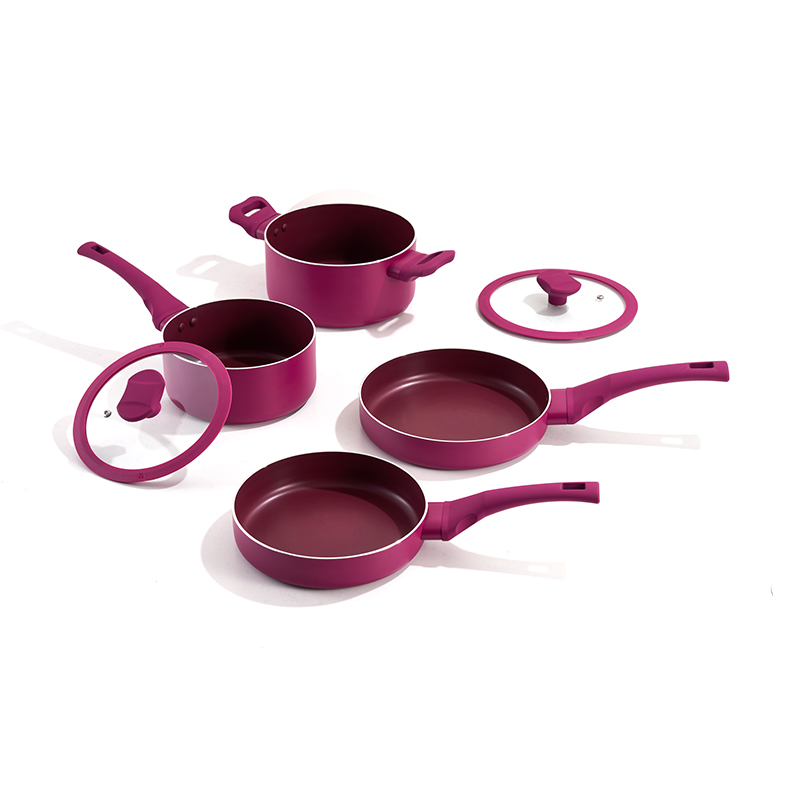 Juego de utensilios de cocina de aluminio CiruelaElegante de 6 piezas