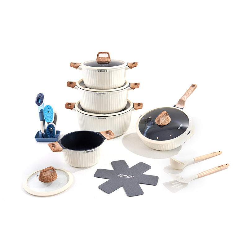Juego de utensilios de cocina de aluminio nórdico PilaAcanalada de 14 piezas
