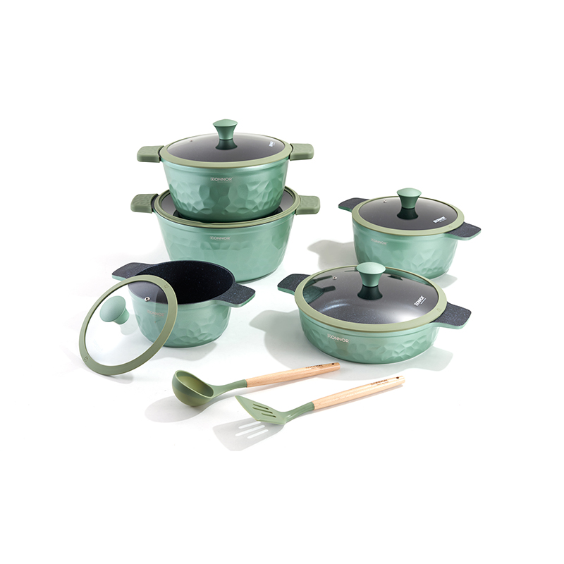 Juego de utensilios de cocina de aluminio MentaRelieve de 12 piezas