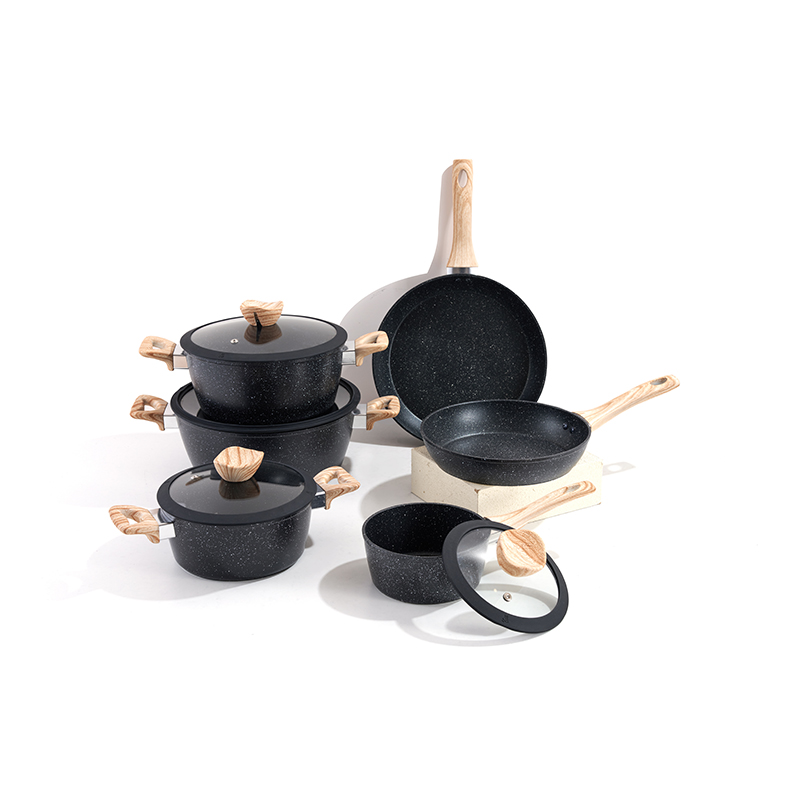 Juego de utensilios de cocina de aluminio MaderaDiaria de 10 piezas