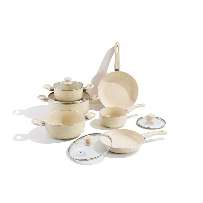 Juego de utensilios de cocina de aluminio EsencialMoteado de 10 piezas
