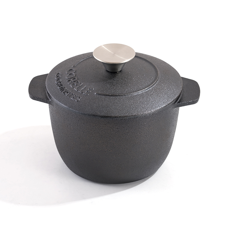 Horno holandés de hierro fundido con tapa de hierro